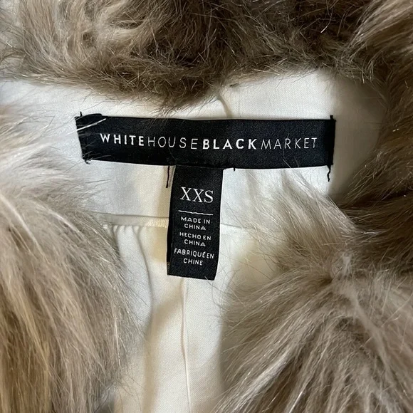 Chevron Faux Fur Vest | White House Black Market | NWT - Picture 5 of 10